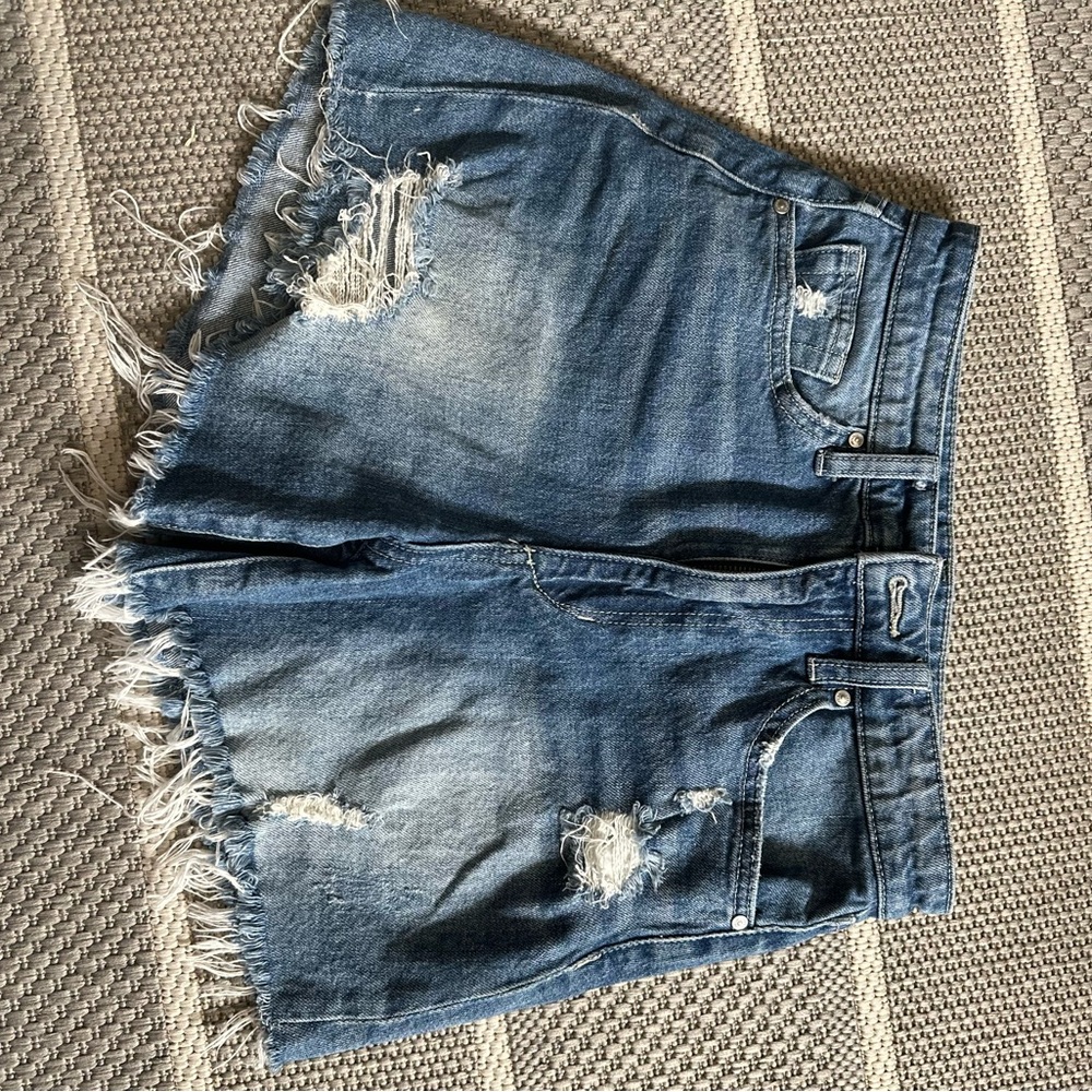 Joe's Jeans Blue Distressed Jean Shorts
